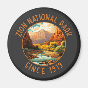 Zion National Park Retro Noodcirkel Magneet