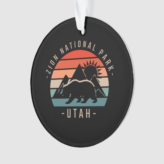 Zion National Park Retro Ornament (voorkant)
