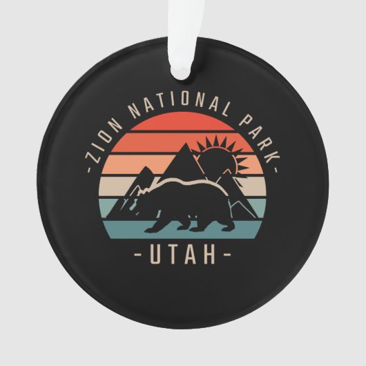 Zion National Park Retro Ornament (voorkant)