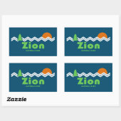 Zion National Park Retro Rechthoekige Sticker (Vel)