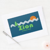 Zion National Park Retro Rechthoekige Sticker (Envelop)
