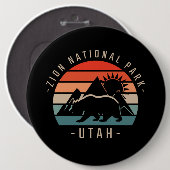 Zion National Park Retro Ronde Button 6,0 Cm (Voorkant /achterkant)