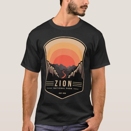 Zion National Park Retro Vintage T-shirt (Voorkant)