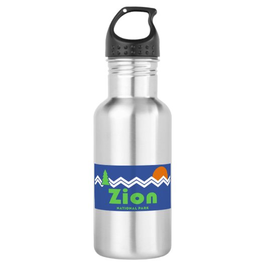 Zion National Park Retro Waterfles (Voorkant)