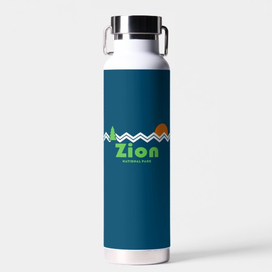 Zion National Park Retro Waterfles (Voorkant)