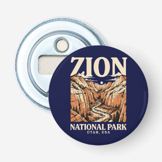 Zion National Park Rode Kliffen Button Flesopener