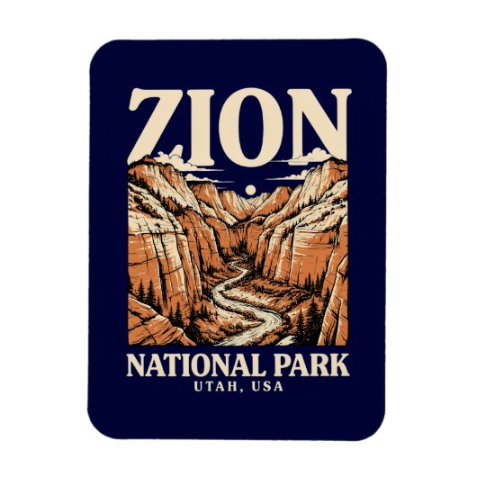 Zion National Park Rode Kliffen Magneet (Verticaal)
