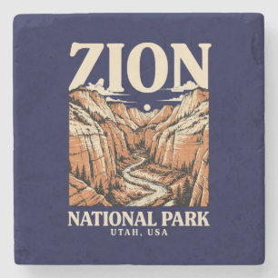 Zion National Park Rode Kliffen Stenen Onderzetter