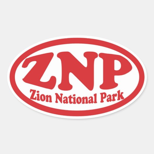 Zion National Park rode ovale sticker (Voorkant)