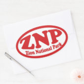 Zion National Park rode ovale sticker (Envelop)