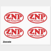 Zion National Park rode ovale sticker (Vel)