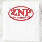 Zion National Park rode ovale sticker (Tas)