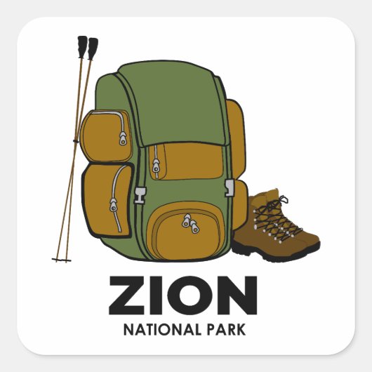 Zion National Park rugzak Vierkante Sticker (Voorkant)