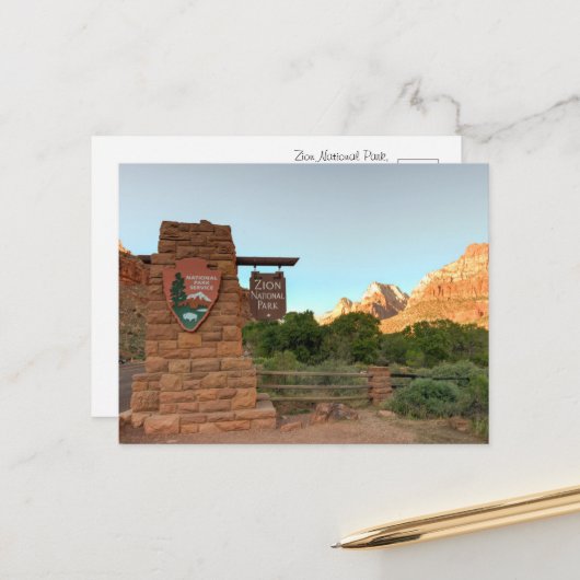 Zion National Park – Scenic Travel Briefkaart (Voorkant / Achterkant in situ)