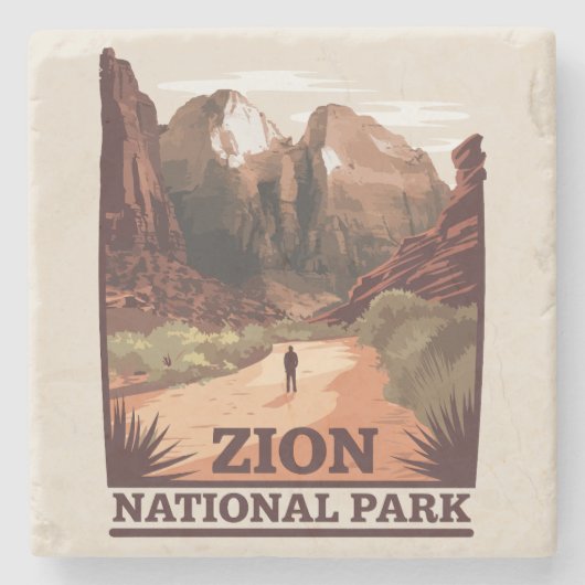 Zion National Park Stenen Onderzetter (Voorkant)
