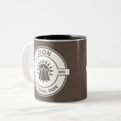 Zion National Park Sun Trees Tweekleurige Koffiemok (Voorkant links)