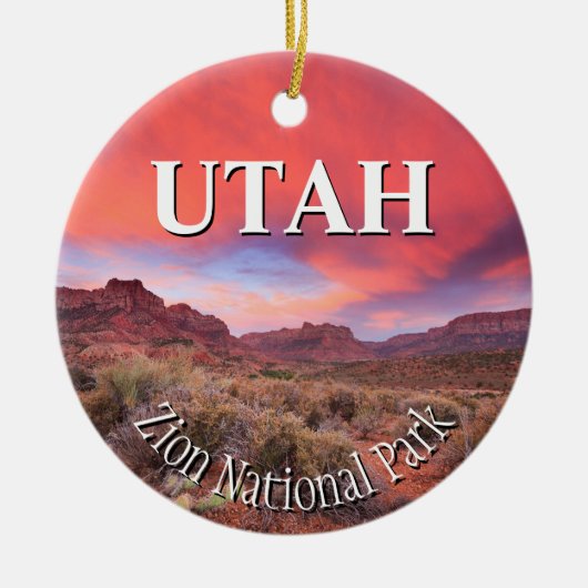 Zion National Park Sunset Keramisch Ornament (Voorkant)
