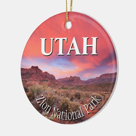 Zion National Park Sunset Keramisch Ornament (Links)