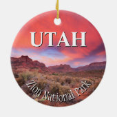 Zion National Park Sunset Keramisch Ornament (Achterkant)