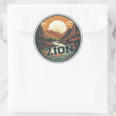 Zion National Park  Sunset Travel Ronde Sticker (Tas)