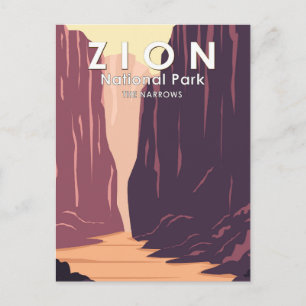 Zion National Park The Narrows Retro Briefkaart