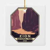 Zion National Park The Narrows Retro Keramisch Ornament (Achterkant)