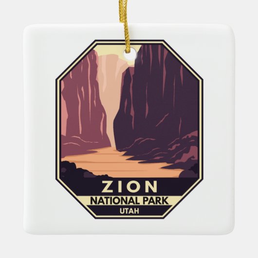 Zion National Park The Narrows Retro Keramisch Ornament (Voorkant)