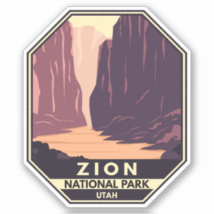 Zion National Park The Narrows Retro Sticker