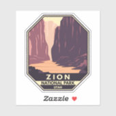 Zion National Park The Narrows Retro Sticker (Vel)