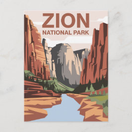 Zion National Park Travel Art Briefkaart