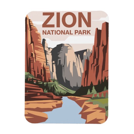 Zion National Park Travel Art Magneet (Verticaal)
