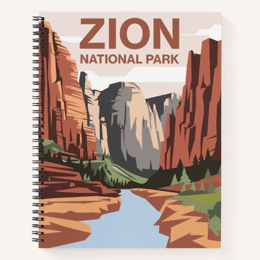Zion National Park Travel Art Notitieboek (Voorkant)