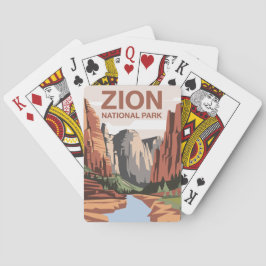 Zion National Park Travel Art Pokerkaarten