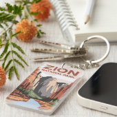 Zion National Park Travel Art Sleutelhanger (Voorkant Rechts)