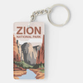 Zion National Park Travel Art Sleutelhanger (achterkant)
