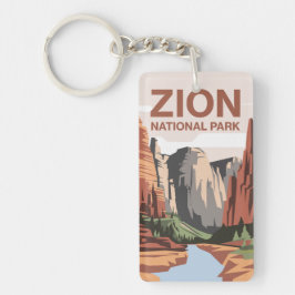 Zion National Park Travel Art Sleutelhanger