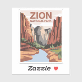 Zion National Park Travel Art Sticker