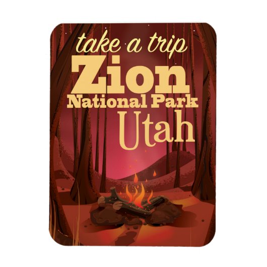 Zion National Park travel poster Magneet (Verticaal)