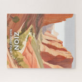 Zion National Park | Travel Watercolor Valley Legpuzzel (Horizontaal)