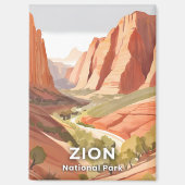 Zion National Park | Travel Waterverf Valley Magneet (Voorkant)