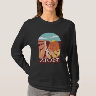 Zion National Park USA Skyline Silhouette Outline  T-shirt
