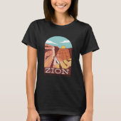 Zion National Park USA Skyline Silhouette T-shirt (Voorkant)