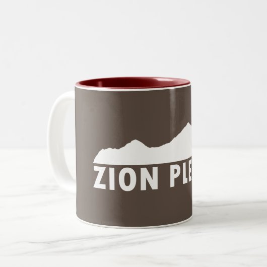 Zion National Park Utah alsjeblieft Tweekleurige Koffiemok (Voorkant links)