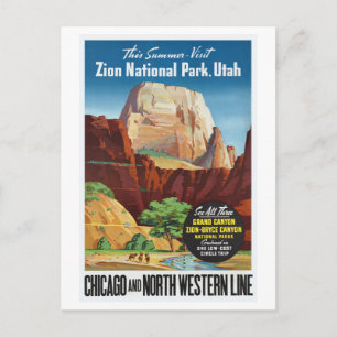Zion National Park, Utah America Travel Briefkaart