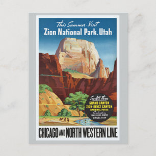 Zion National Park, Utah America Travel Briefkaart
