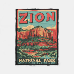 Zion National Park Utah Angels Landing  Hik Fleece Deken
