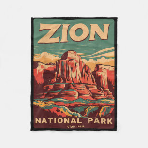 Zion National Park Utah Angels Landing Vintage Wan Fleece Deken