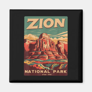 Zion National Park Utah Angels Landing Vintage Wan Magneet
