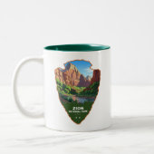 Zion National Park Utah Arrowhead Tweekleurige Koffiemok (Links)