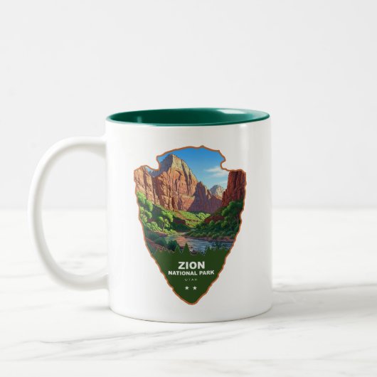Zion National Park Utah Arrowhead Tweekleurige Koffiemok (Links)